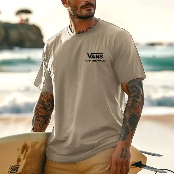 Vans Men's Vintage Surf Crew Neck Cotton Short Sleeve Muscle T-Shirt - Cotosen.chimpone.com 