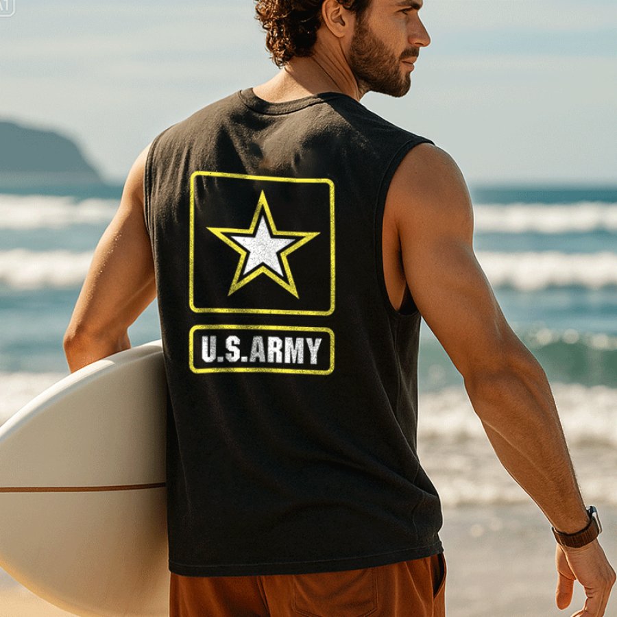 

Men's Sleeveless Muscle Shirts Graphic Tank Top For Beach And Casual Wear