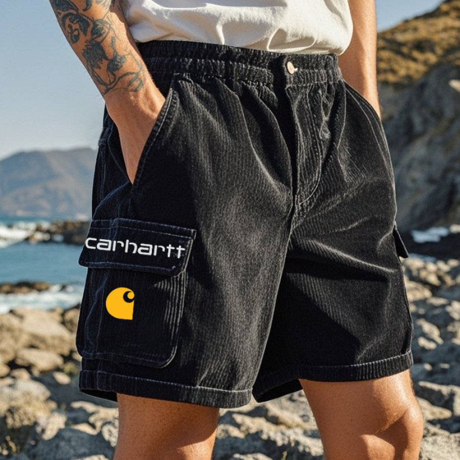 

Carhartt Men's Casual Corduroy Cargo Shorts With Logo Patch Outdoorwear
