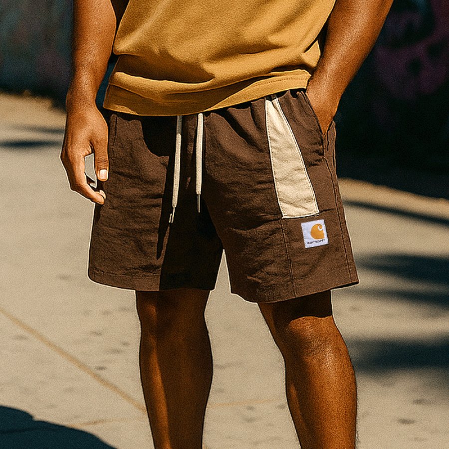 

Stylish Casual Shorts With Contrast Panel Design For Men