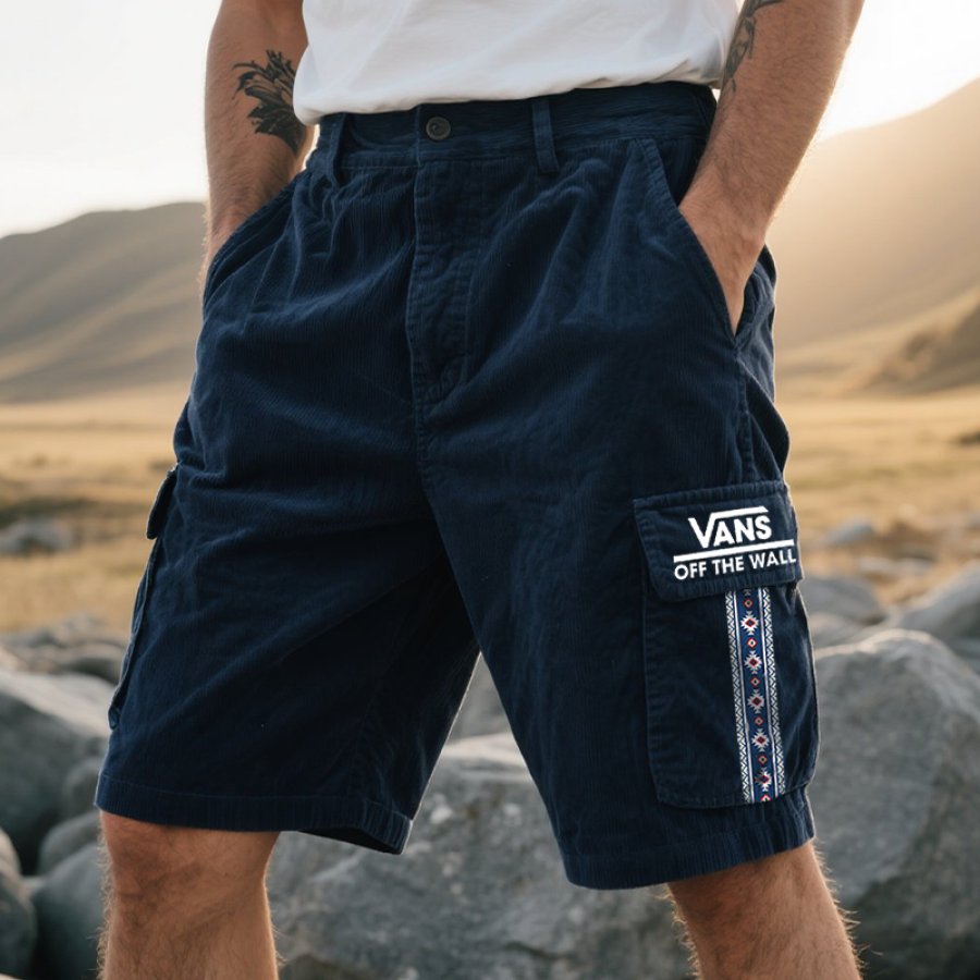 

Vans Men's Vintage Off The Wall Cargo Shorts For Surfing Hiking Navy Blue