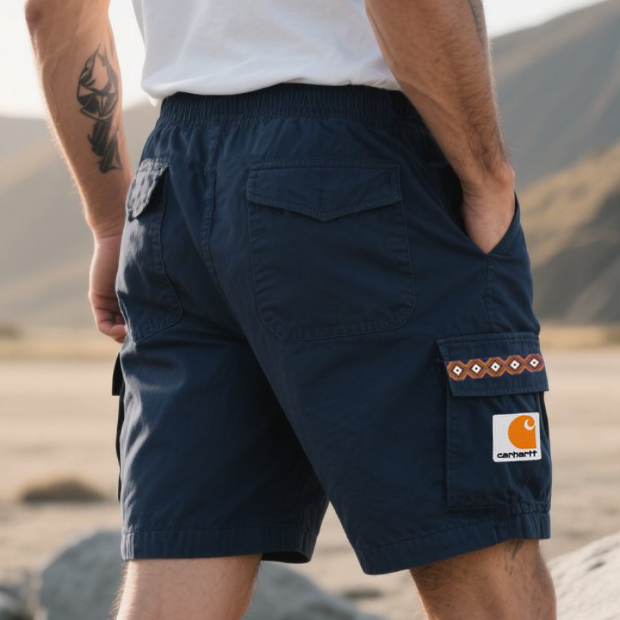 

Carhartt Men's Vintage Cargo Shorts With Aztec Tribal Pattern
