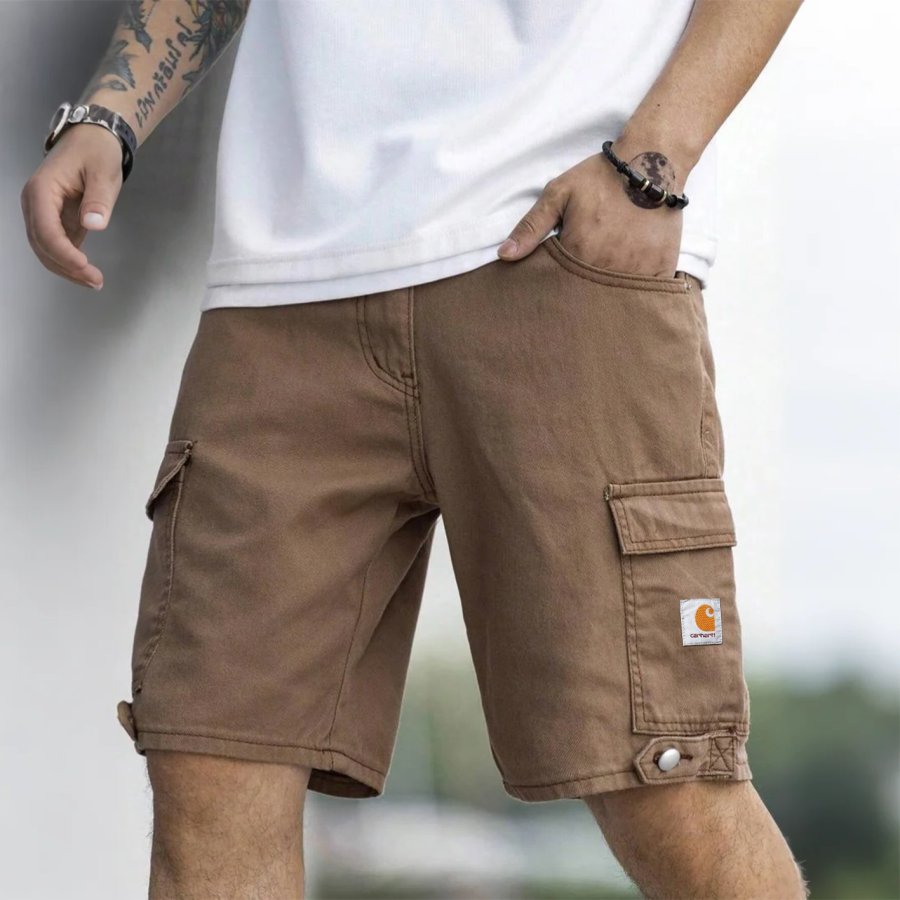 

Men's Vintage Brown Cargo Shorts For Men