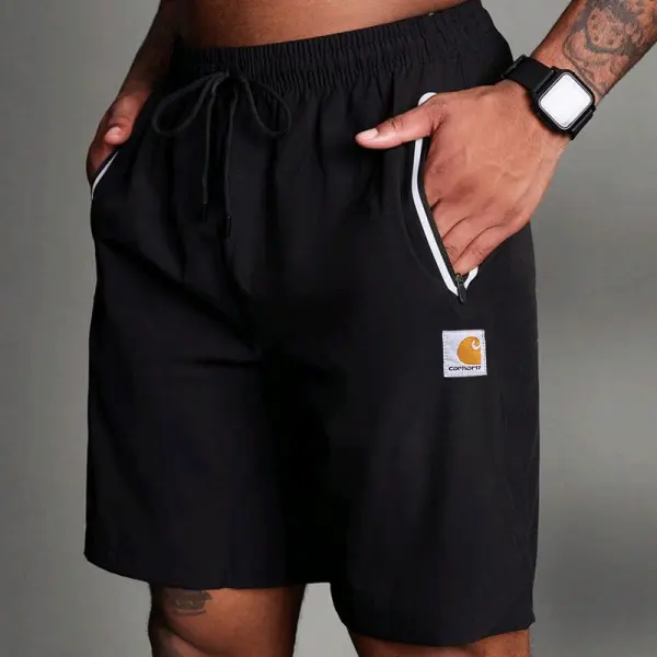 Men's Casual Shorts With Zippered Side Pockets And Adjustable Drawstring Waist - Wayrates.com 