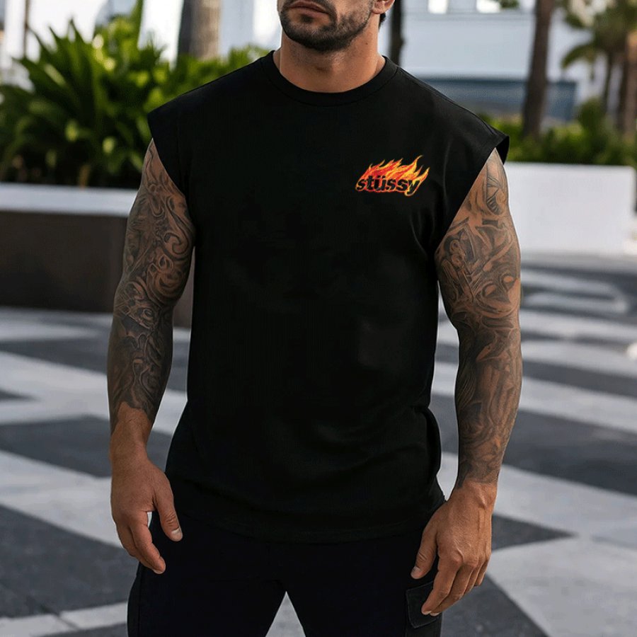

Oversized Stylish Muscle Sleeveless Tee For Men - Perfect For Summer Outdoors