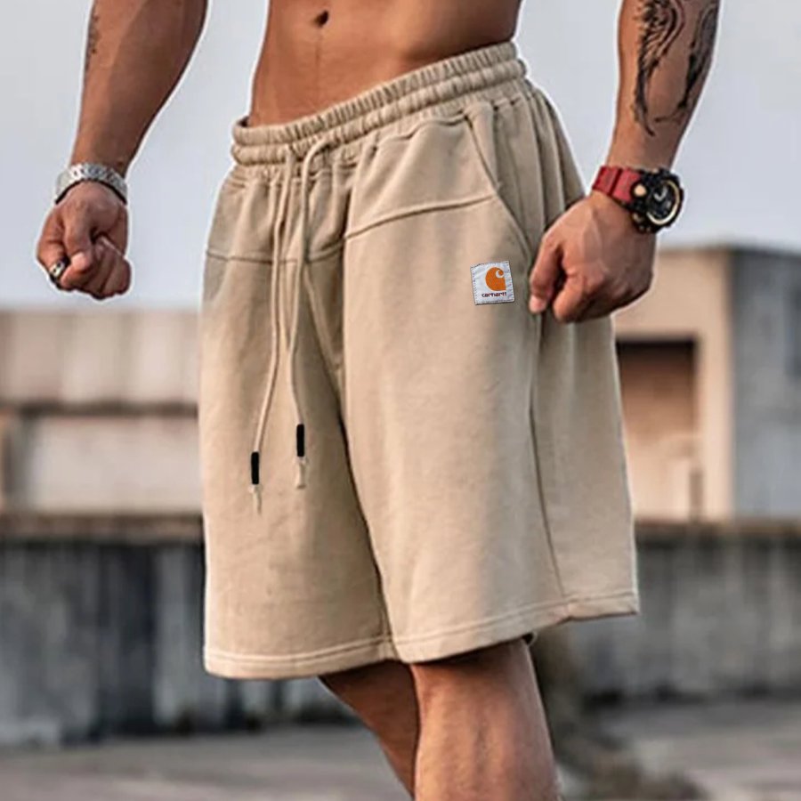 

Men's Vintage Casual Khaki Shorts With Drawstring Waist