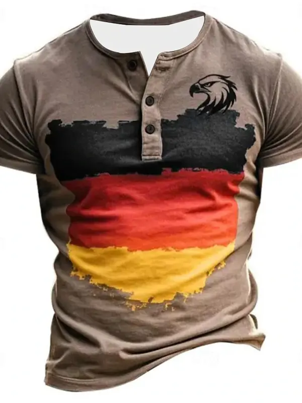 Men's Vintage Germany Flag And Eagle Design T-Shirt - Pragmaace.com 