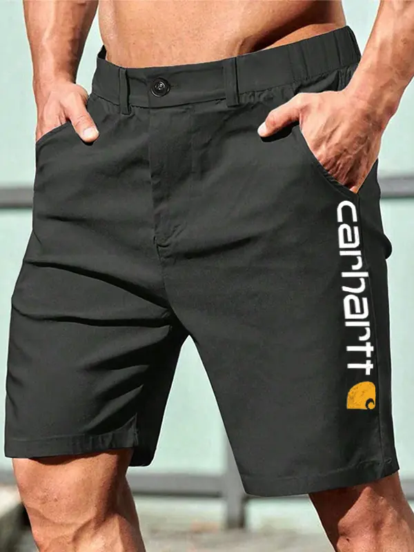 Carhartt Men's Casual Cargo Shorts Graphic Print Black - Menwyx.com 