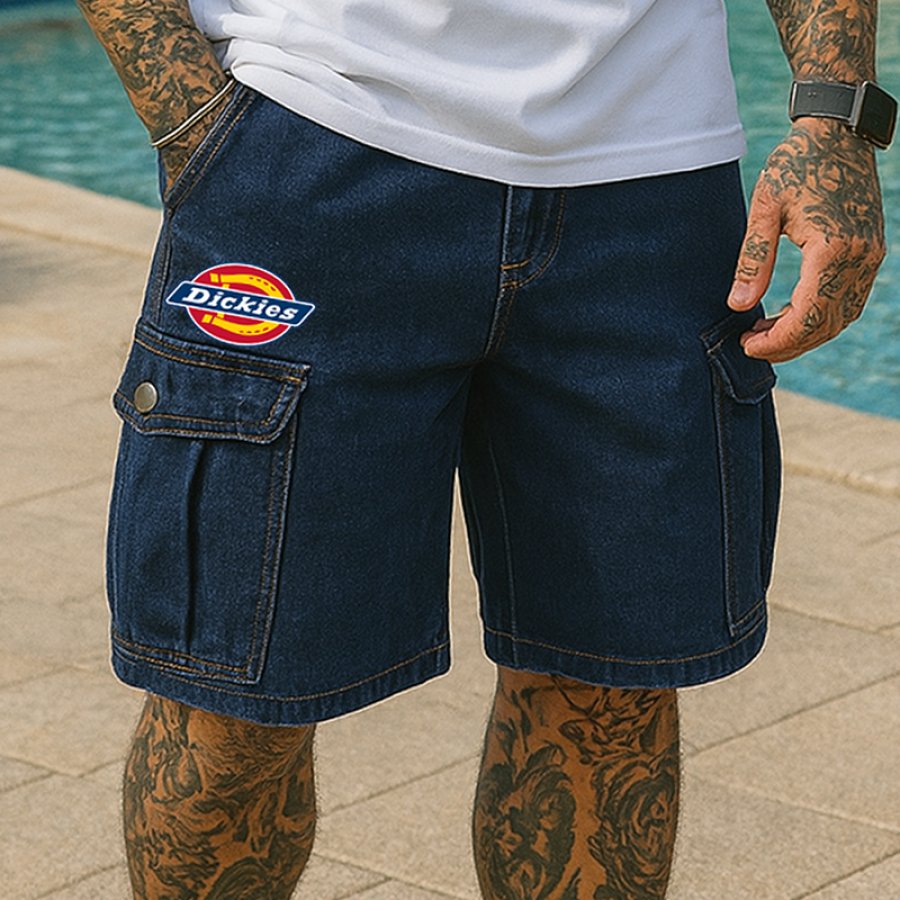 

Men's Casual Denim Cargo Shorts