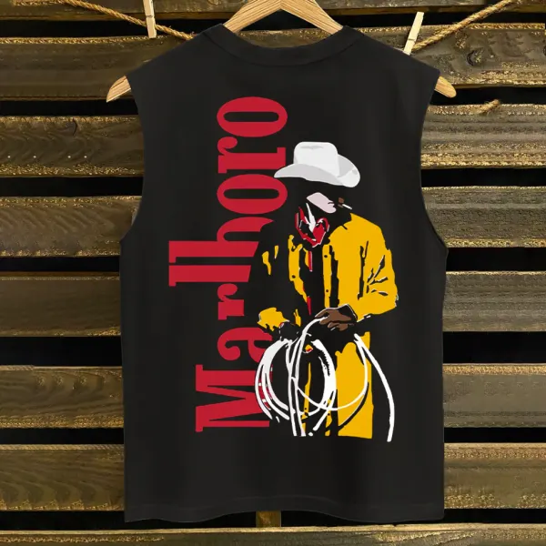 Marlboro Stylish Cowboy Graphic Tank Top - Cotosen.com 