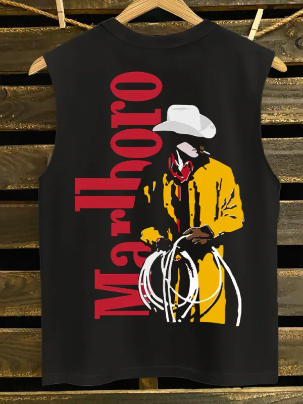 Stylish Cowboy Graphic Tank Top - Menbarn.com 
