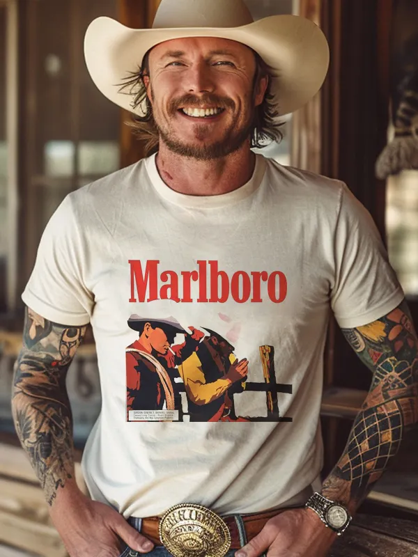 Classic Cowboy Graphic Tee For Men - Perfect For Casual Wear And Festivals - Menbarn.com 