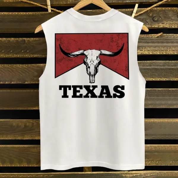Texas Longhorn Skull Tank Top - Rabclub.com 