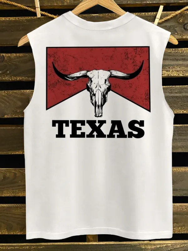 Texas Longhorn Skull Tank Top - Pragmaace.com 