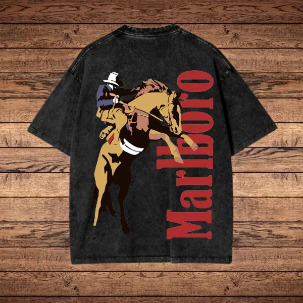 Racing Graphic Print Washed T-shirt - Wayrates.com 