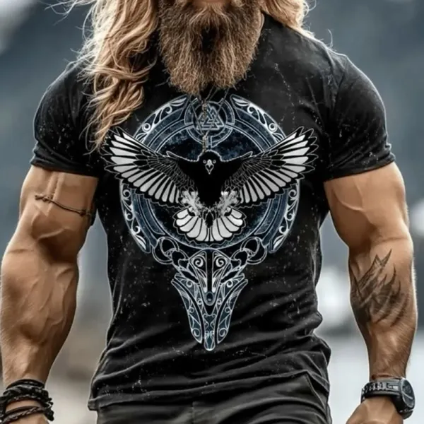 Viking-Inspired Graphic T-Shirt For Men - Perfect For Casual Wear And Festivals - Rabclub.com 