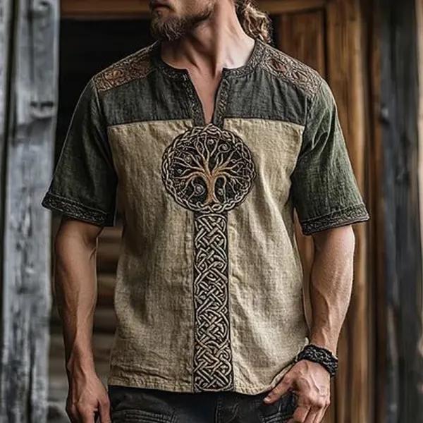 Viking-Inspired Tree Of Life T-Shirt For Men - Perfect For Festivals And Casual Wear - Upgradecool.com 