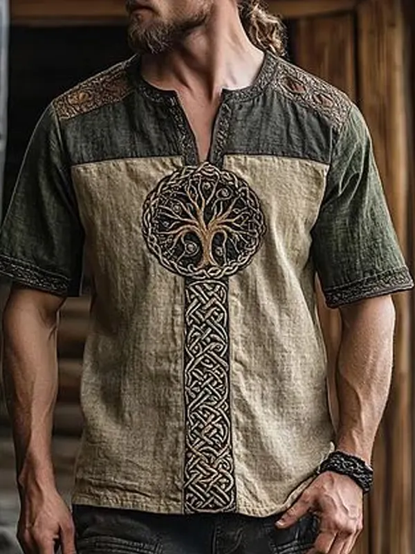 Viking-Inspired Tree Of Life T-Shirt For Men - Perfect For Festivals And Casual Wear - Wantbright.com 