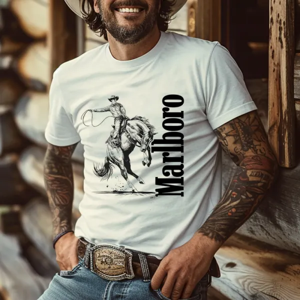 Cowboy Graphic Tee For Men - Perfect For Casual Wear And Festivals - Rabclub.com 