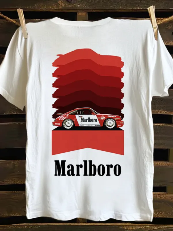 Classic Racing Car Graphic Print T-shirt - Menbarn.com 