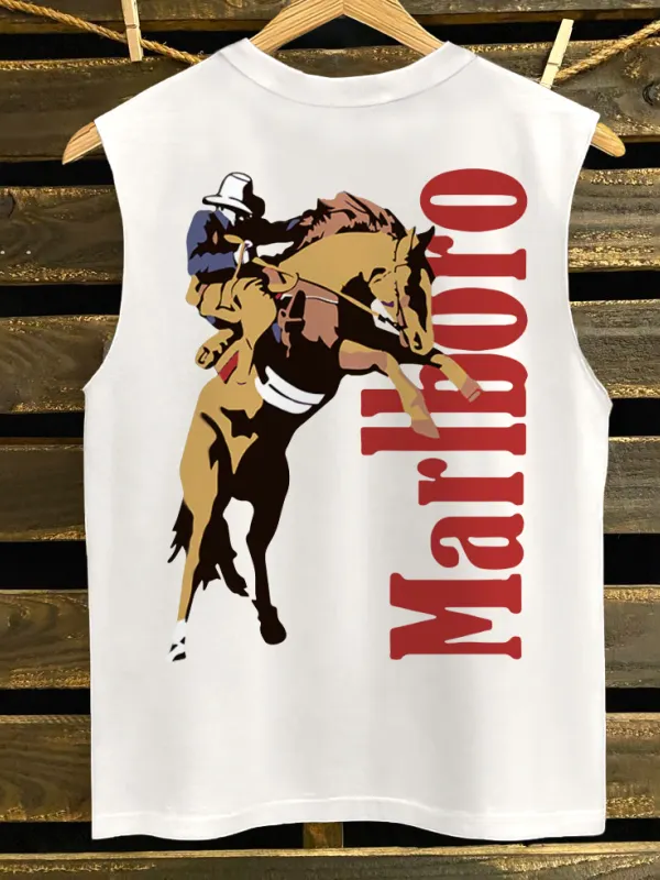 Marlboro Cowboy Graphic Tank Top - Menbarn.com 