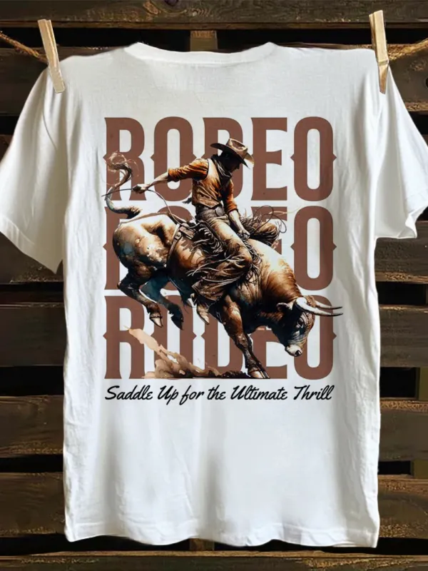 Western Graphic Print T-shirt - Menbarn.com 