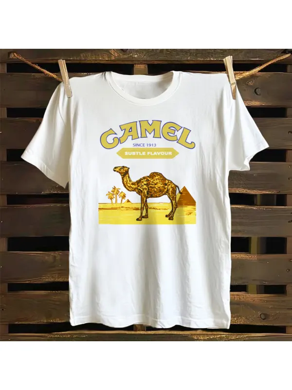Vintage Desert Adventure Graphic Print T-shirt - Aptkoi.com 