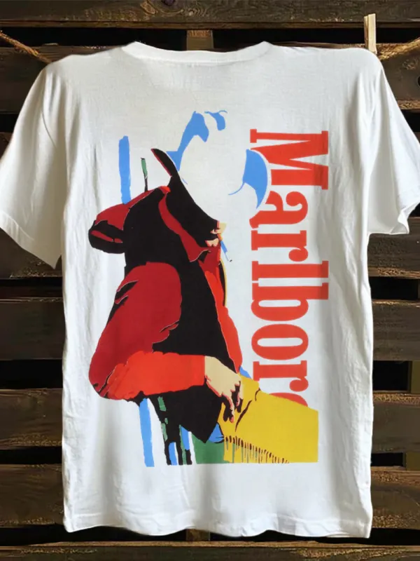 Vintage Graphic Print T-shirt - Menbarn.com 