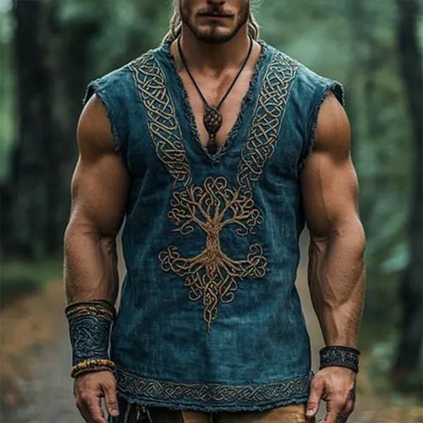 Viking-Inspired Sleeveless Vest For Men - Perfect For Festivals And Outdoor Adventures - Upgradecool.com 
