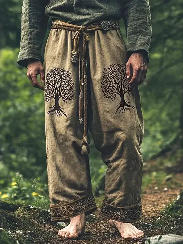 Viking Tree Of Life Trousers - Perfect For Festivals And Outdoor Adventures - Wantbright.com 