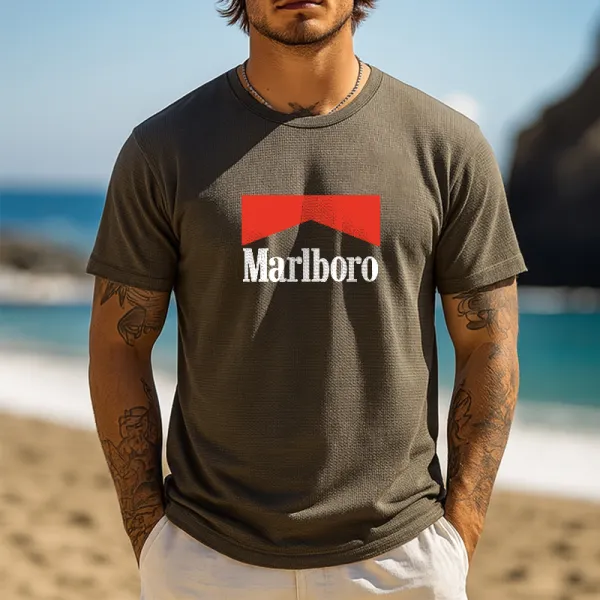 Stylish Graphic Waffle Tee For Men - Perfect For Casual Summer Outings - Wayrates.com 