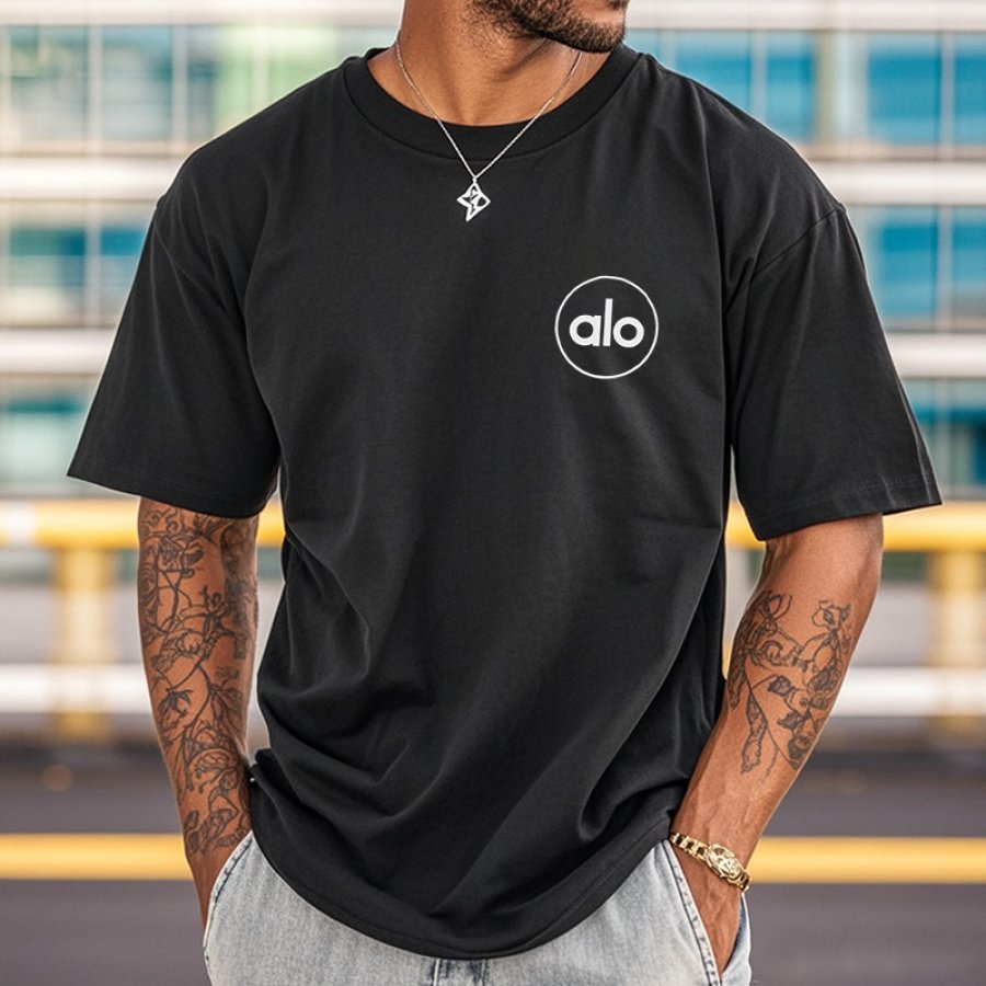 

Men's Casual Cotton Graphic Print Oversized Short Sleeve T Shirt