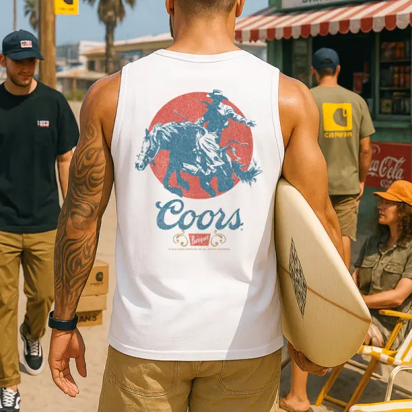 Graphic Print Tank Top For Summer Beach Adventures - Wayrates.com 