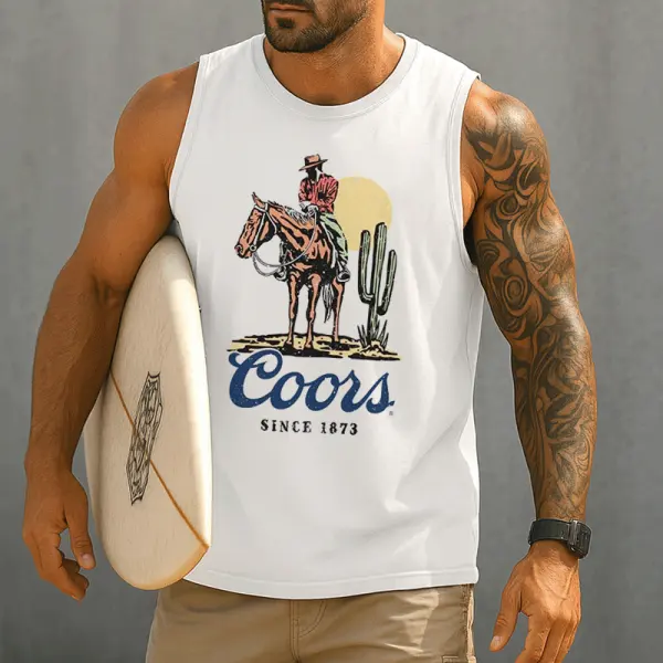 Cowboy Graphic Tank Top For Men - Perfect For Summer Outdoors - Ootdyouth.com 
