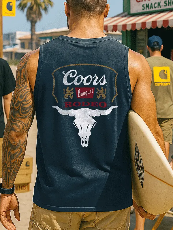 Rodeo-Inspired Graphic Tank Top For Men - Wantbright.com 