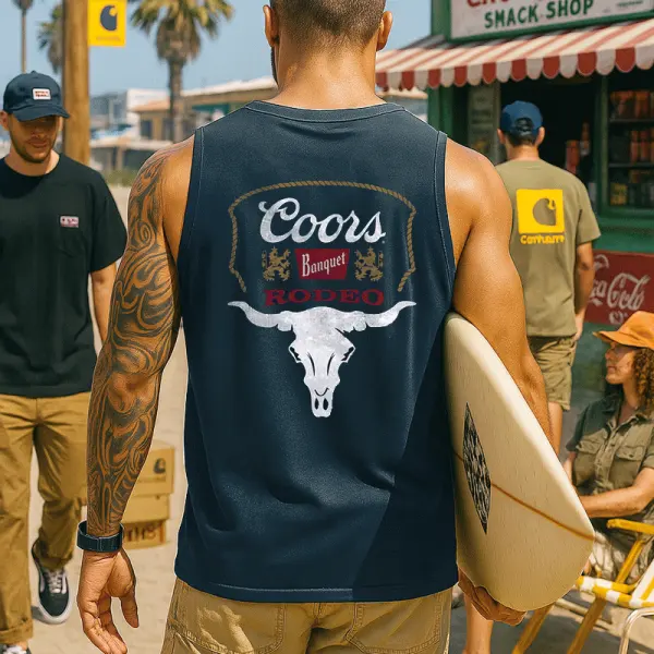 Rodeo-Inspired Graphic Tank Top For Men - Ootdyouth.com 