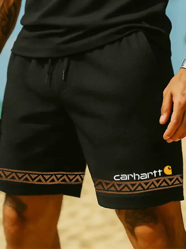 Carhartt Men's Casual Aztec Print Black Shirts - Menwyx.com 