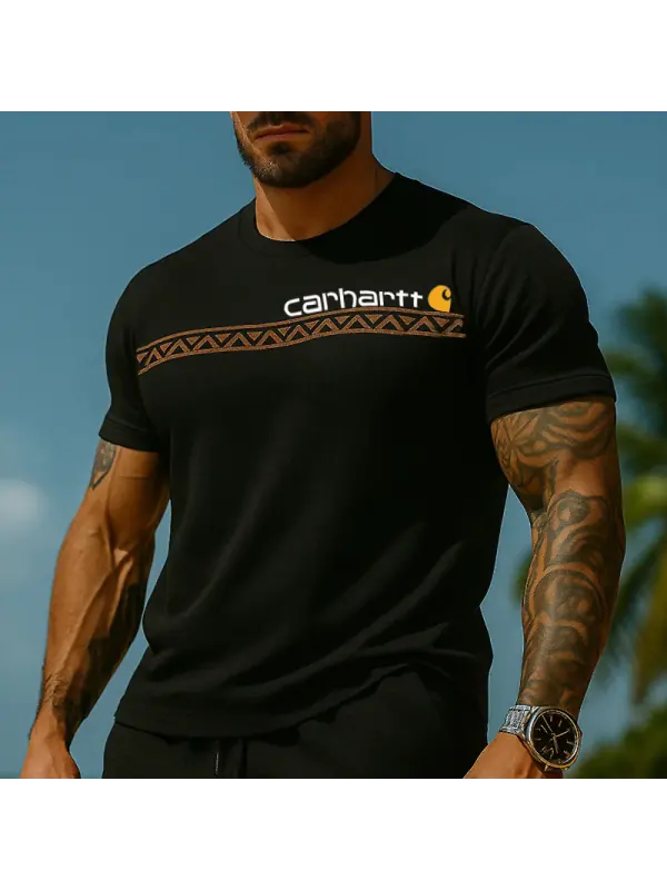 Men's Casual Aztec Print T Shirt - Aptkoi.com 