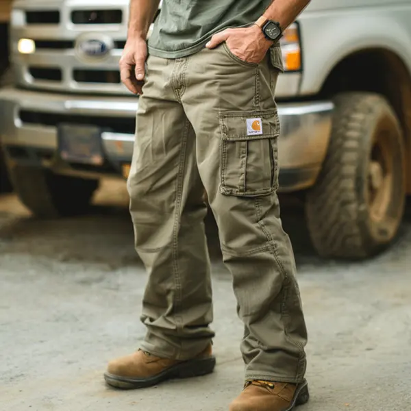 Vintage Cargo Pants With Multi-Pocket Design For Outdoor Adventures - Upgradecool.com 