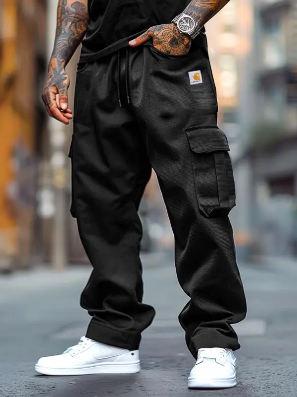 Carhartt Men's Vintage Outdoor Waffle Knit Black Cargo Pants - Pragmaace.com 