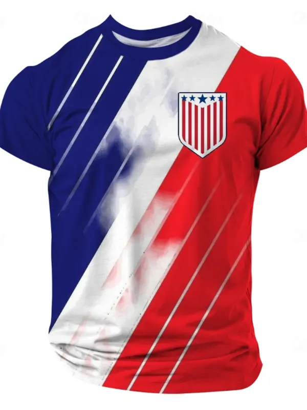 Men's Vintage American Flag-Inspired Athletic T-Shirt - Pragmaace.com 