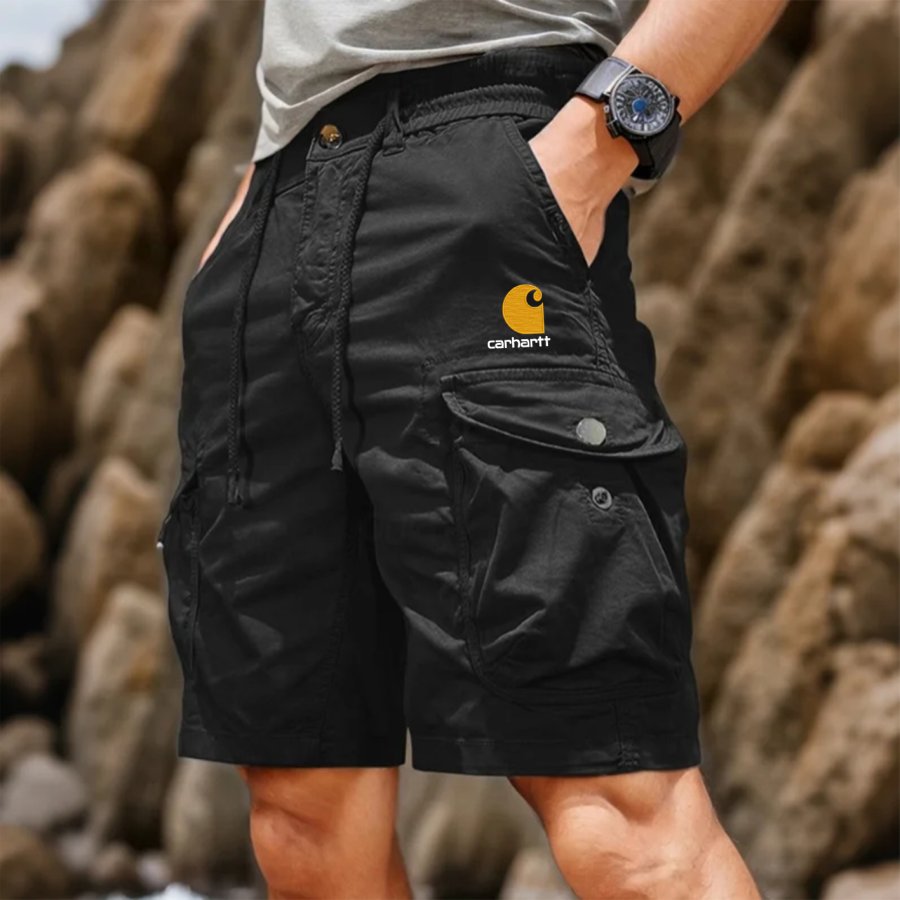 

Men's Vintage Black Cargo Shorts For Outdoor Adventures