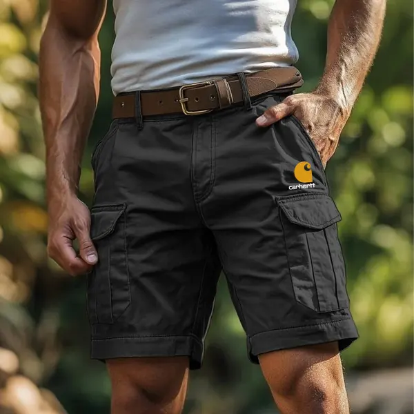 Carhartt Men's Black Military Cargo Shorts With Functional Pockets - Wayrates.com 
