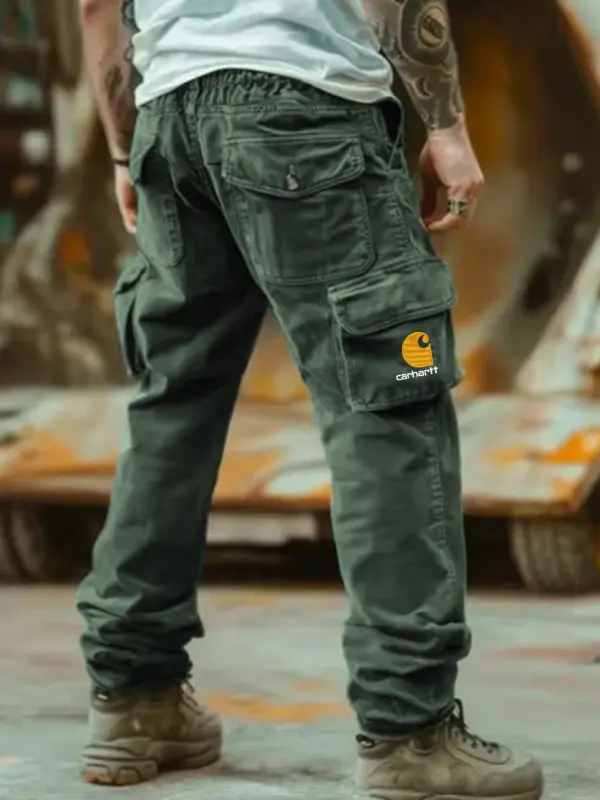 Men's Vintage Military Green Cargo Pants With Multiple Pockets - Menwyx.com 