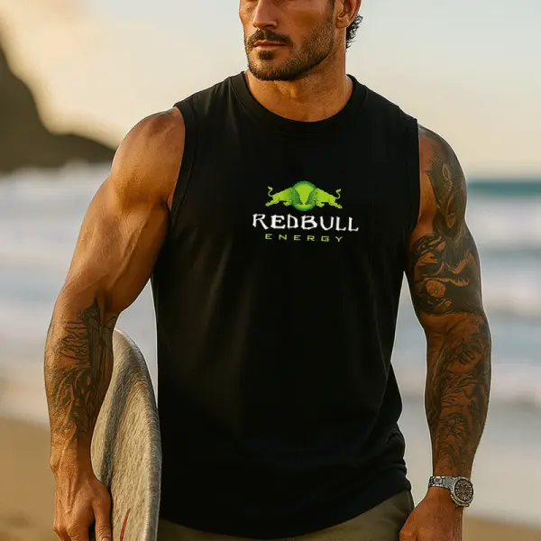 Men's Sleeveless Graphic Tank Top For Beach And Casual Wear - Wayrates.com 
