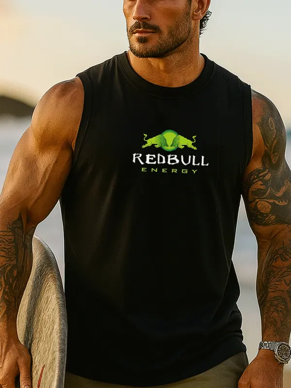 Men's Sleeveless Graphic Tank Top For Beach And Casual Wear - Menwyx.com 