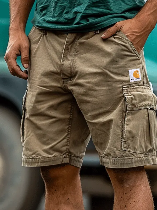 Carhartt Cargo Shorts Outdoor Multi-Pocket Design Khaki Shorts - Menwyx.com 