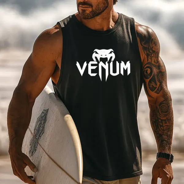 Men's Sleeveless Graphic Tank Top For Active Lifestyle - Wayrates.com 