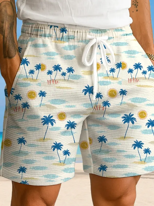 Men's Tropical Paradise Shorts: Palm Trees And Sunsets - Pragmaace.com 