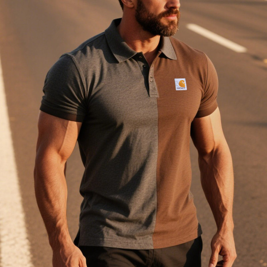 

Carhartt Men's Vintage Color-Blocked Polo Short Sleeve T-Shirt